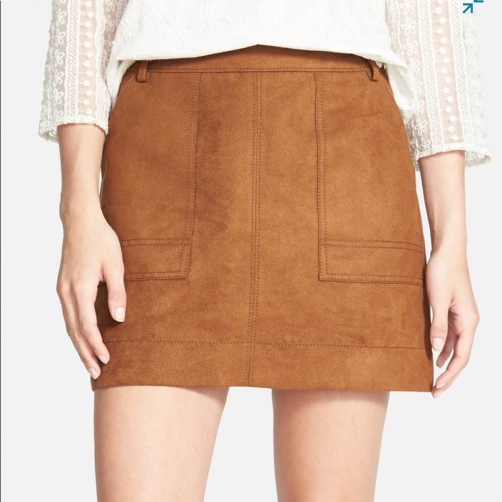 Hinge Faux Suede Mini Skirt